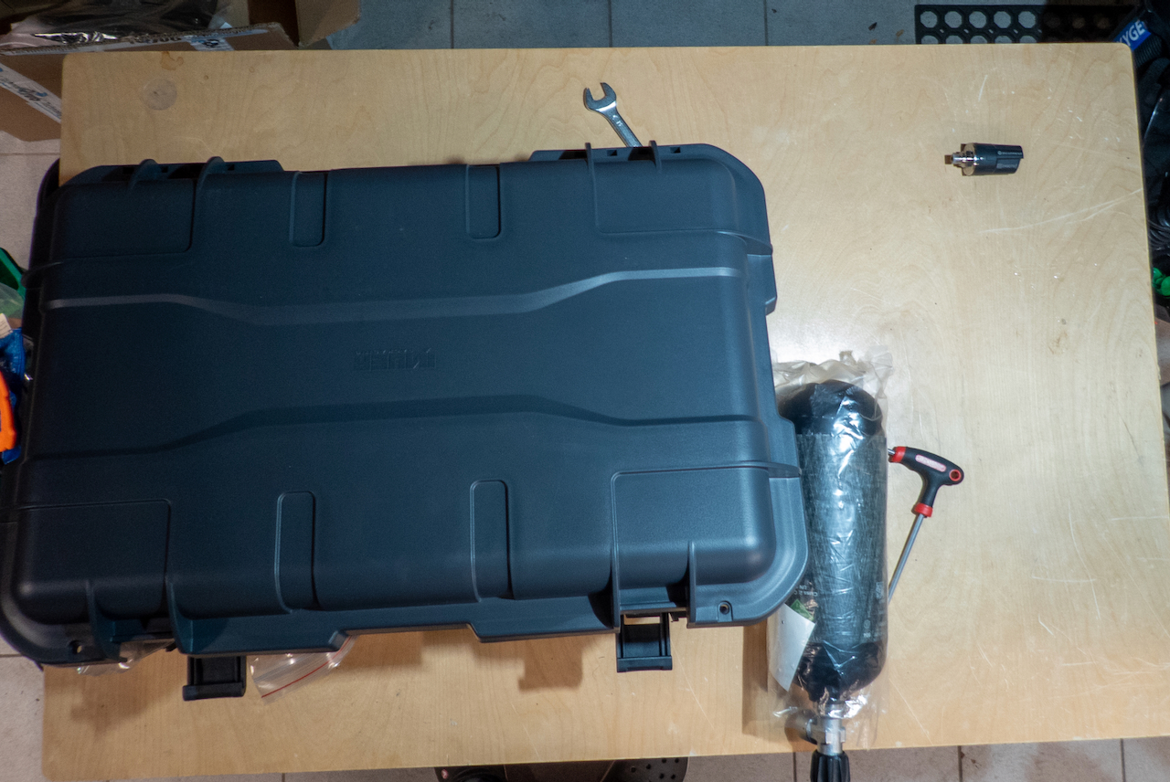 FX CCR shipping case on the workbench