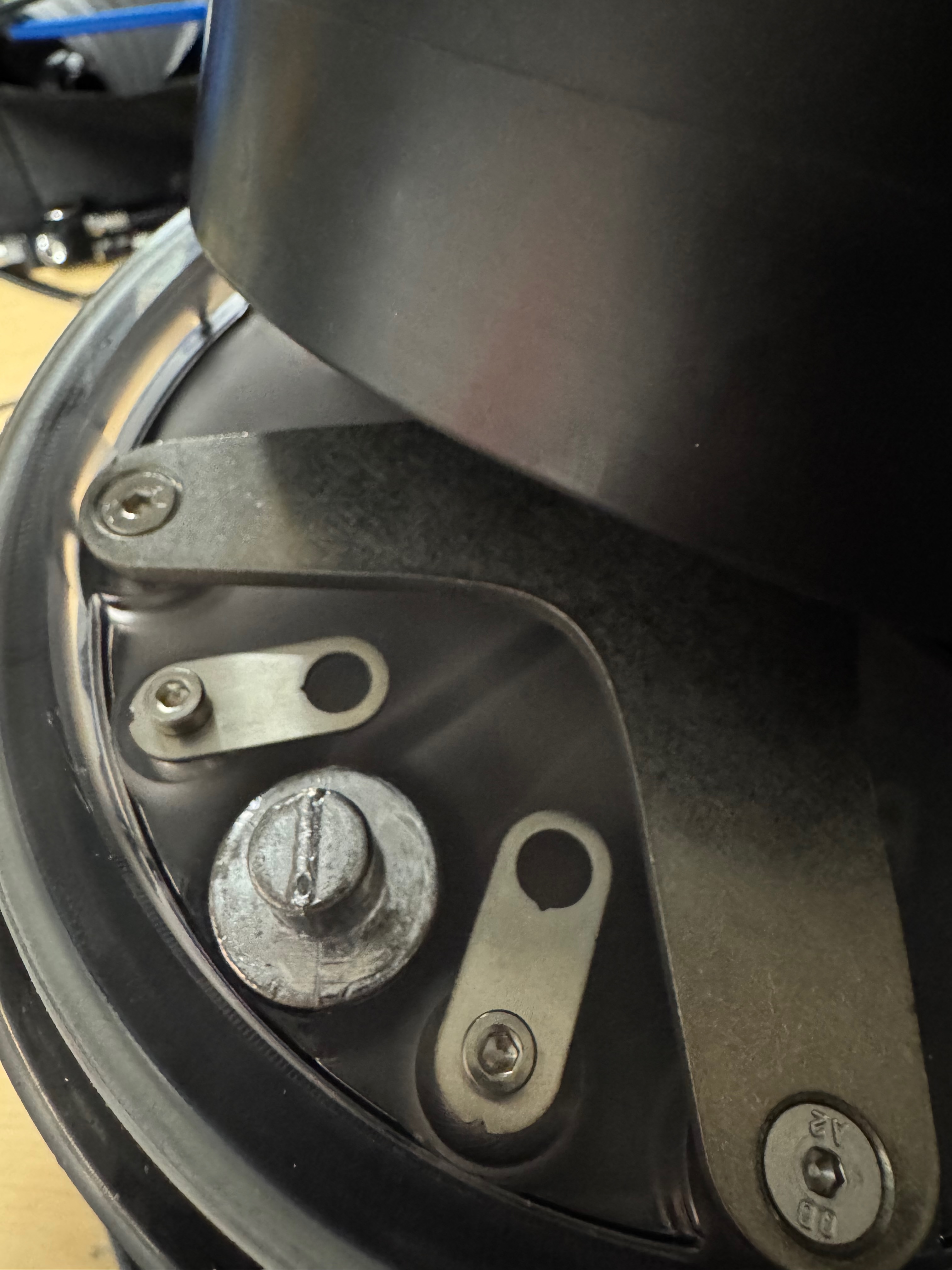 Fresh water brass ballast cylinder installed in the ballast bay with retaining bracket